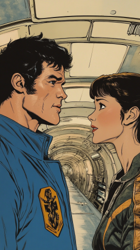 Bruce Lee and Ellen Ripley in a starship.