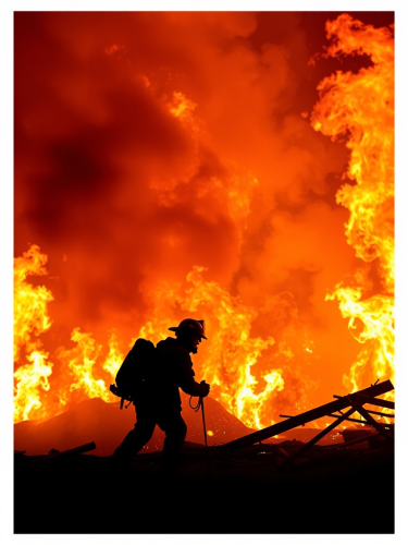 Burning Flames in the Background