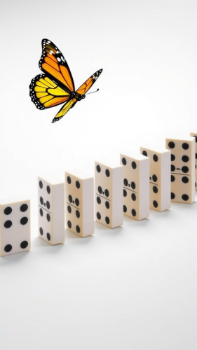 Butterfly Tips Dominoes, Creating Cascade Effect