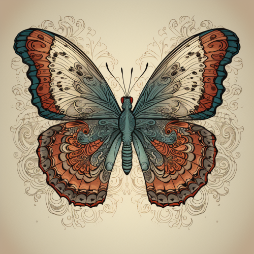 Butterfly and Flower Fusion in Vector Art