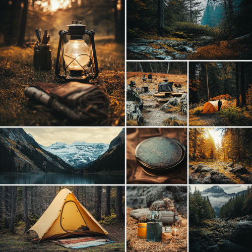 Camping Adventure Mood Board for Samsung Galaxy S24.