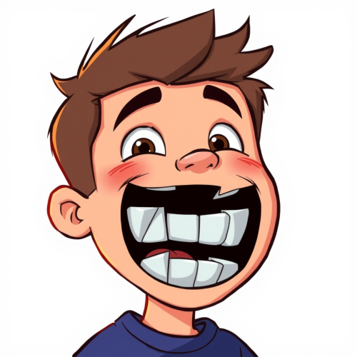 Cartoon Image of Boy with Broken Teeth