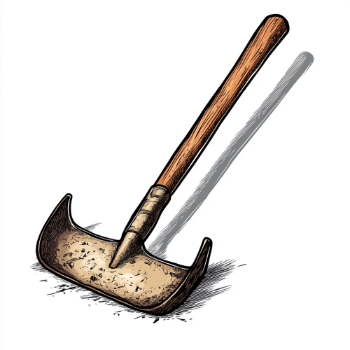 Cartoon image of small garden hoe with hook shape. Cartoon image of small garden hoe with hook shape.