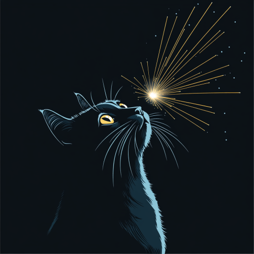 Cat mesmerized by expanding beams of light. Cat mesmerized by expanding beams of light.