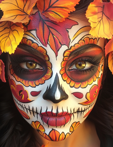 Catrina Portrait with Surreal Facepaint at Sunset