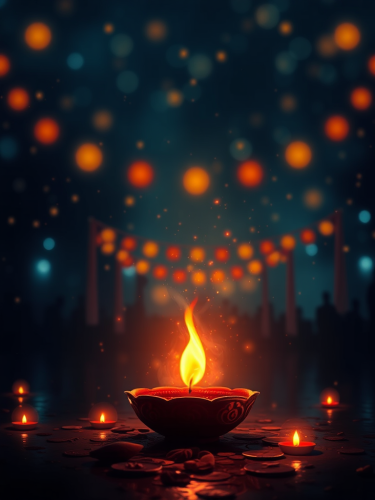 Celebrating Diwali with lights, joy, and colors.