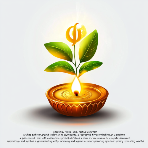 Celebrating Diwali: Wisdom, Wealth, Growth Illustration