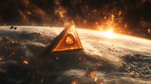 Cheesy orange crisp soaring through space - Cinematic 4K