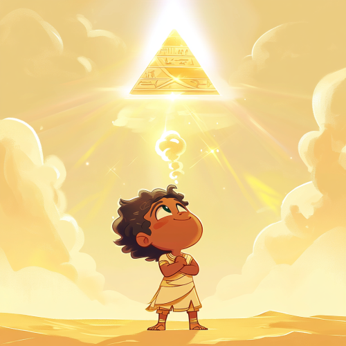 Chibi Pharaoh Khufu Dreams of Great Pyramid