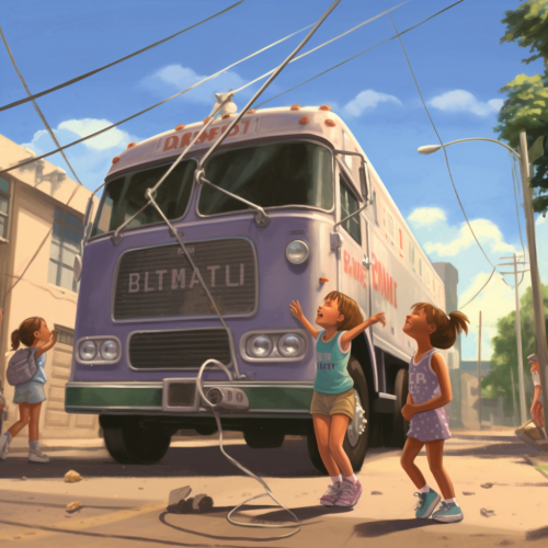 Children playing in the sun with garbage collection truck. Children playing in the sun with garbage collection truck.