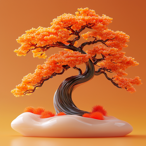 Chinese Pine Tree 3D Icon for Spring Festival