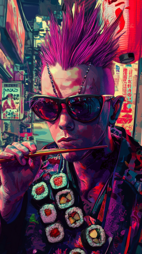 Chopsticks Transformers Portrait in Tokyo 3D Chrome