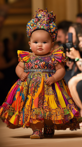 Chubby Baby Supermodel Struts in Fashion Show