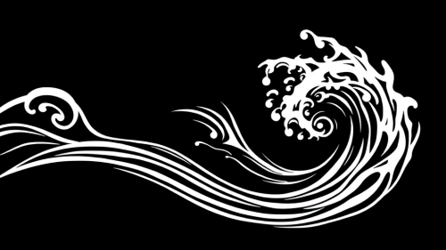 Circular water design in Maori style banner