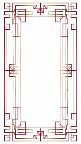 Clean, elegant Chinese border design in gold and red.