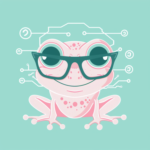Clever Frog: Adorable Wise Frog in Glasses