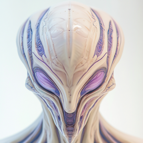 Close up of alien head made from porcelain