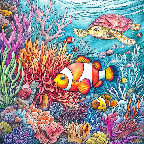 Colorful Fishdom Reef Illustration Colorful Fishdom Reef Illustration