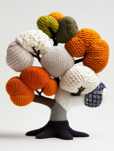 Colorful abstract trees influenced by famous artists