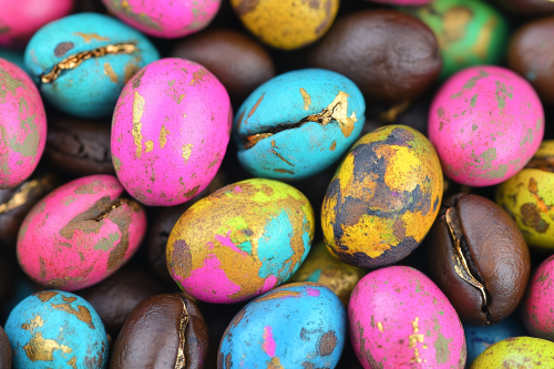 Colorful and Natural Coffee Beans Close-Up Photo