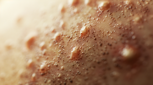 Colorful and detailed skin lesions in natural light