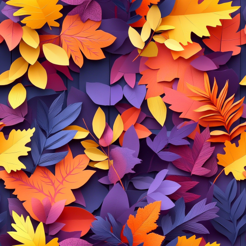 Colorful fall leaves paper sculpture in Eiko Ojala style