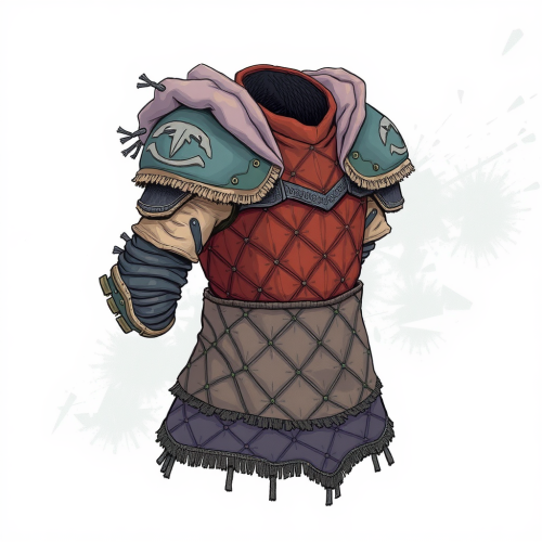 Colorful quilted armor made of cloth layers