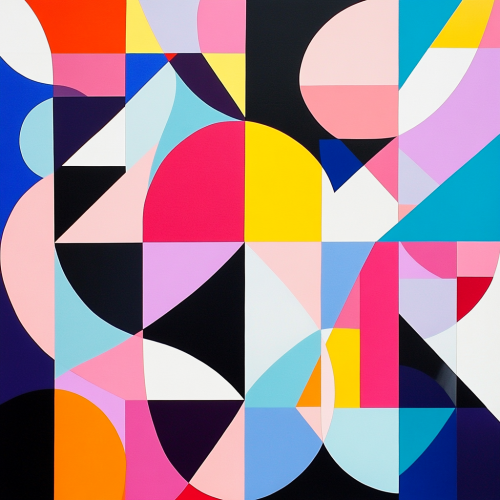 Colorful shapes creating sophisticated minimalist art.
