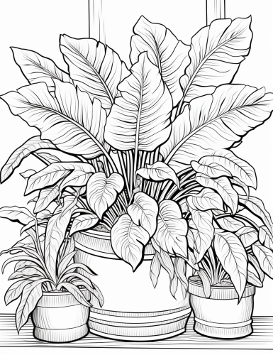 realistic-house-plant-coloring-page-for-adults
