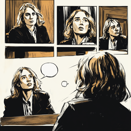 Comic page showcasing 1977 Renee Richards court case drama. Comic page showcasing 1977 Renee Richards court case drama.