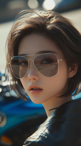 Confident Japanese Woman in Chic Bob