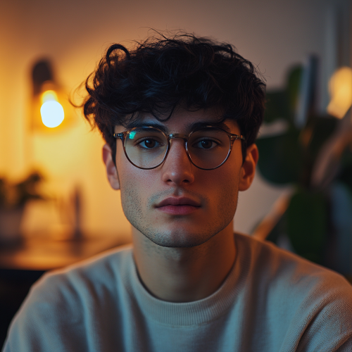 Confident person giving dating advice in modern setting