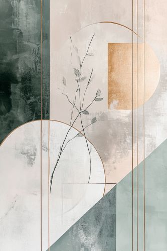 Contemporary Abstract Art with Geometric Shapes and Earth Tones Contemporary Abstract Art with Geometric Shapes and Earth Tones