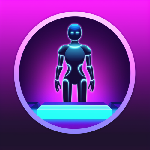 Contrasting AI and Reality in Futuristic Icon