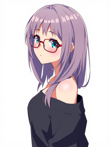 Cool-Haired Anime Girl in Glasses Profile Picture