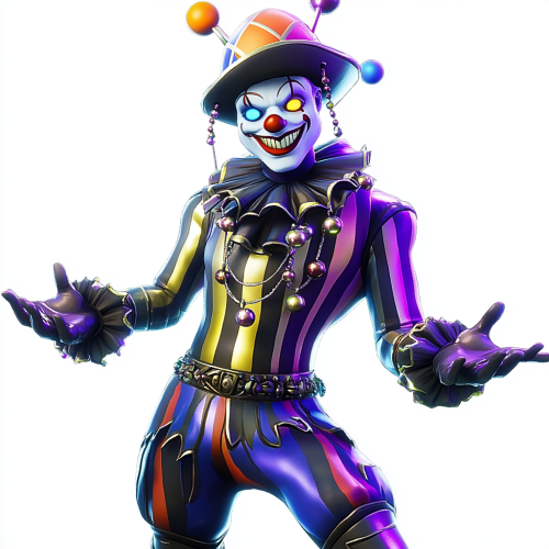 Court Jester Electronica DJ with Fortnite Style Round Head