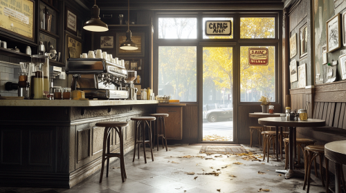 Cozy American Café with Nostalgic Ambiance - Image