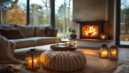 Cozy Autumn Evening by the Fireplace
