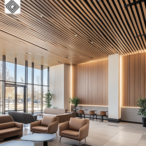 Cozy café in timber building with gallery vibe