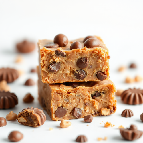 Crunchy peanut butter fudge with chocolate chips.