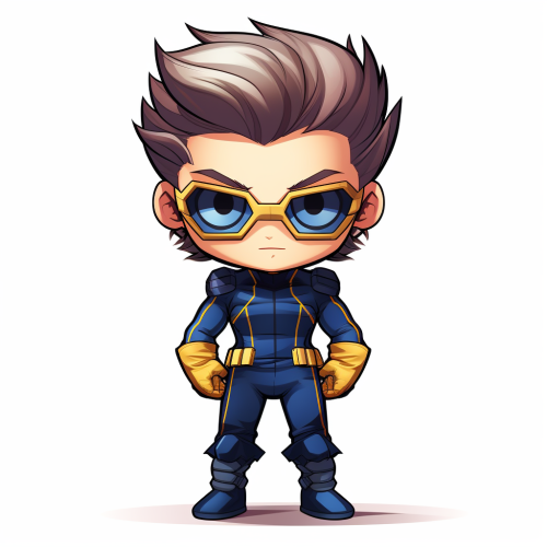 Cute Chibi Hank McCoy from X-Men on White Background