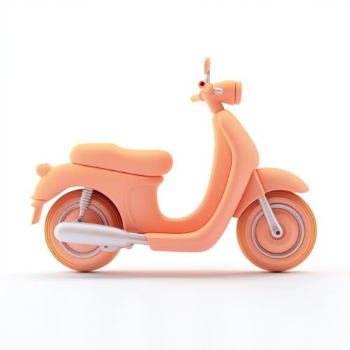Cute clay-like motorcycle in minimalistic design