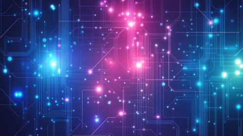 Cyberpunk Staffing Support with Neon Glow