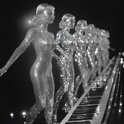 Dancing Silver Women on Piano Keys in Cyberspace Dancing Silver Women on Piano Keys in Cyberspace