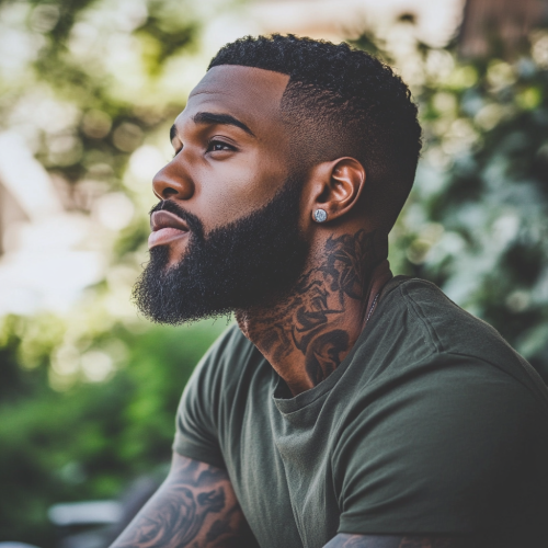 Dark-skinned man with close-cut, silky hair and sharp beard.