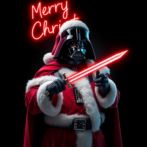Darth Vader as Santa with Candy Cane Sword