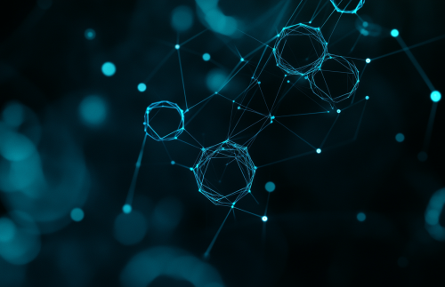 Data and Pricing Circles Connected by Glowing Lines.