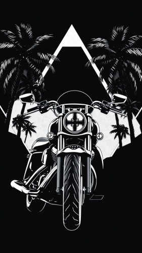 David Man Style Drawing of Harley Davidson Motorcycle