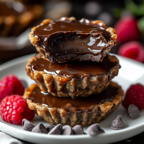 Decadent Chocolate Caramel Bites with Raspberry Touch