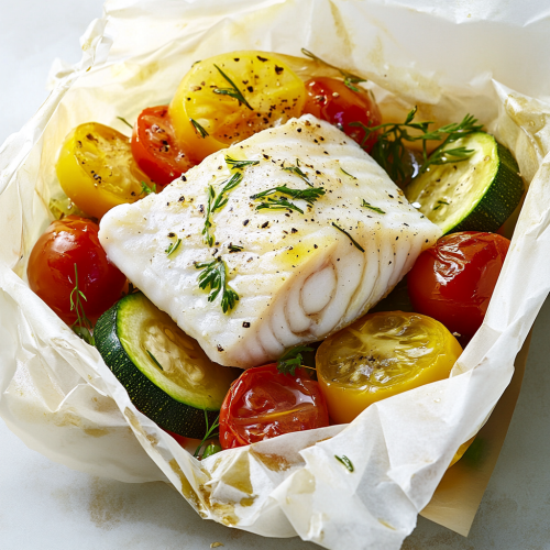 Delicate Fish and Summer Vegetables in Parchment Papillote